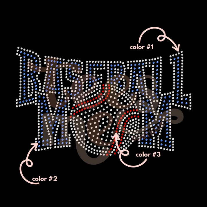 Baseball Mom 3 Color Spangle Design