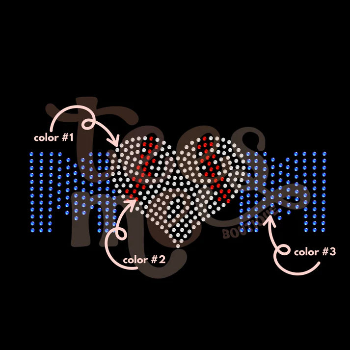 Baseball Mom Heart Spangle Design