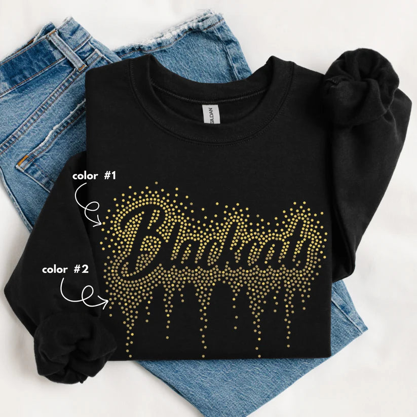 Blackcats Ombre Drip Spangle Design
