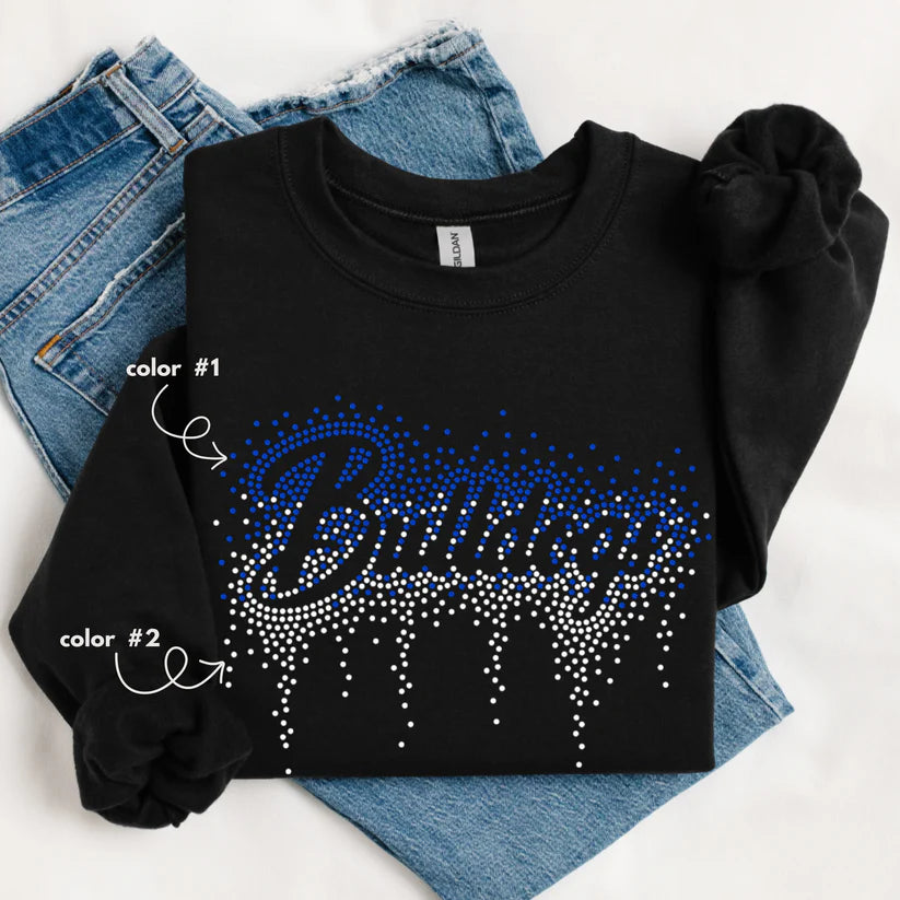 Bulldogs Ombre Drip Spangle Design
