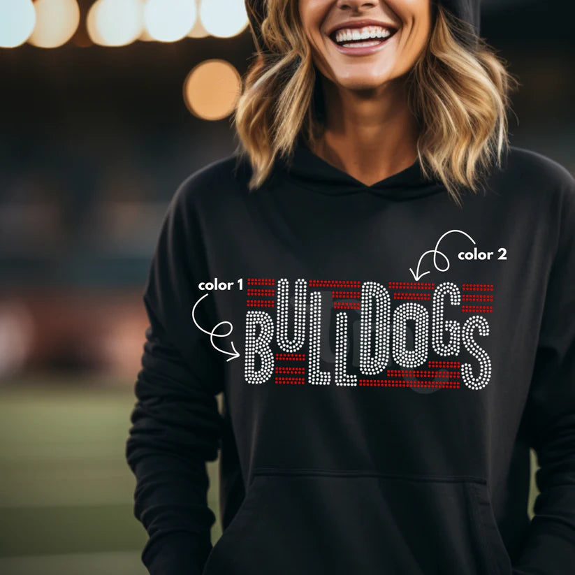 Bulldogs w/ Stripes Spangle Design