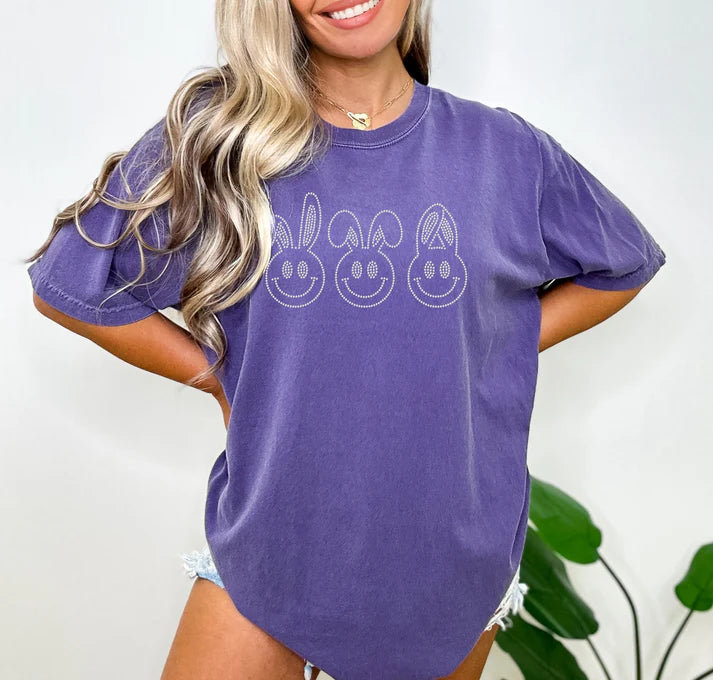 Bunny Happy Faces Spangle Design