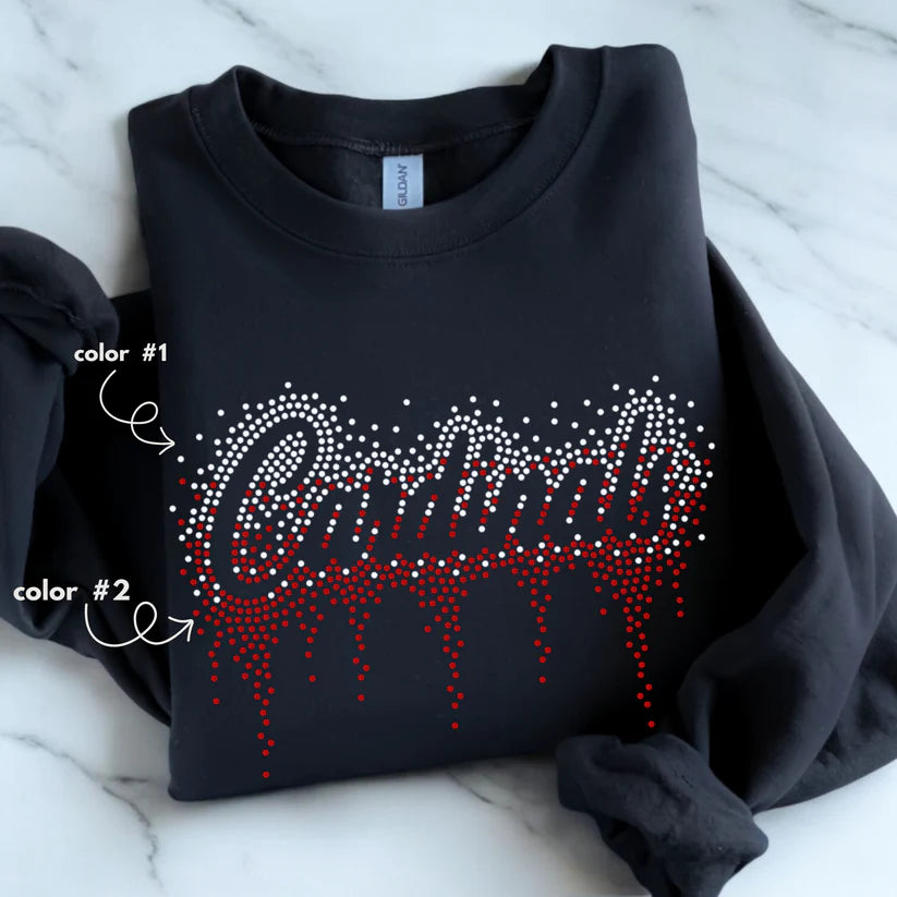 Cardinals Ombre Drip Spangle Design