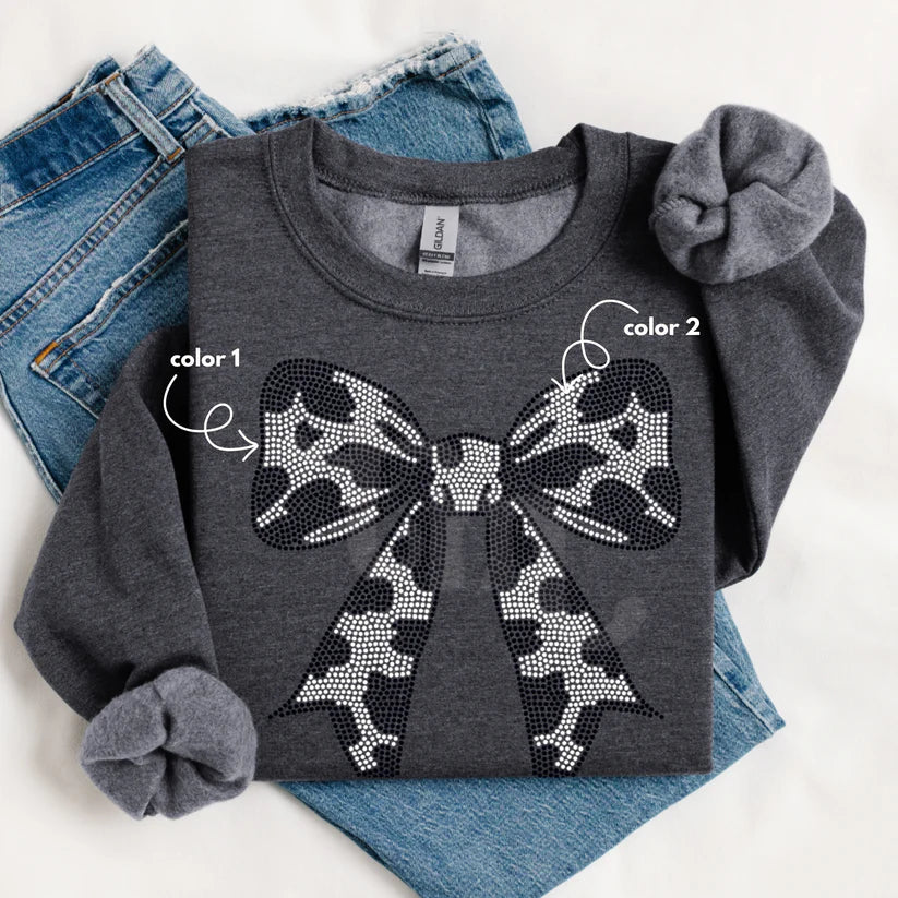 Cow Print Bow Spangle Design