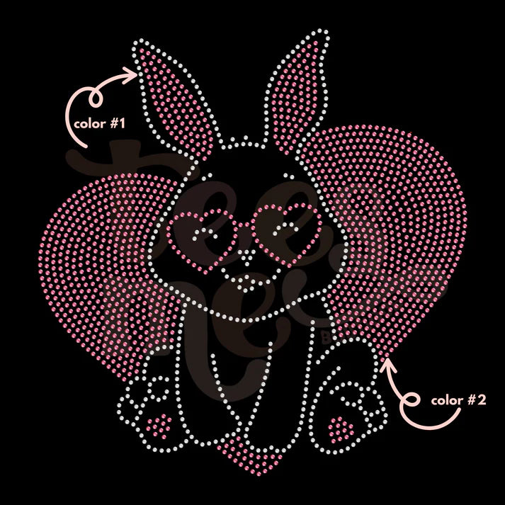 Cute Heart Bunny Spangle Design