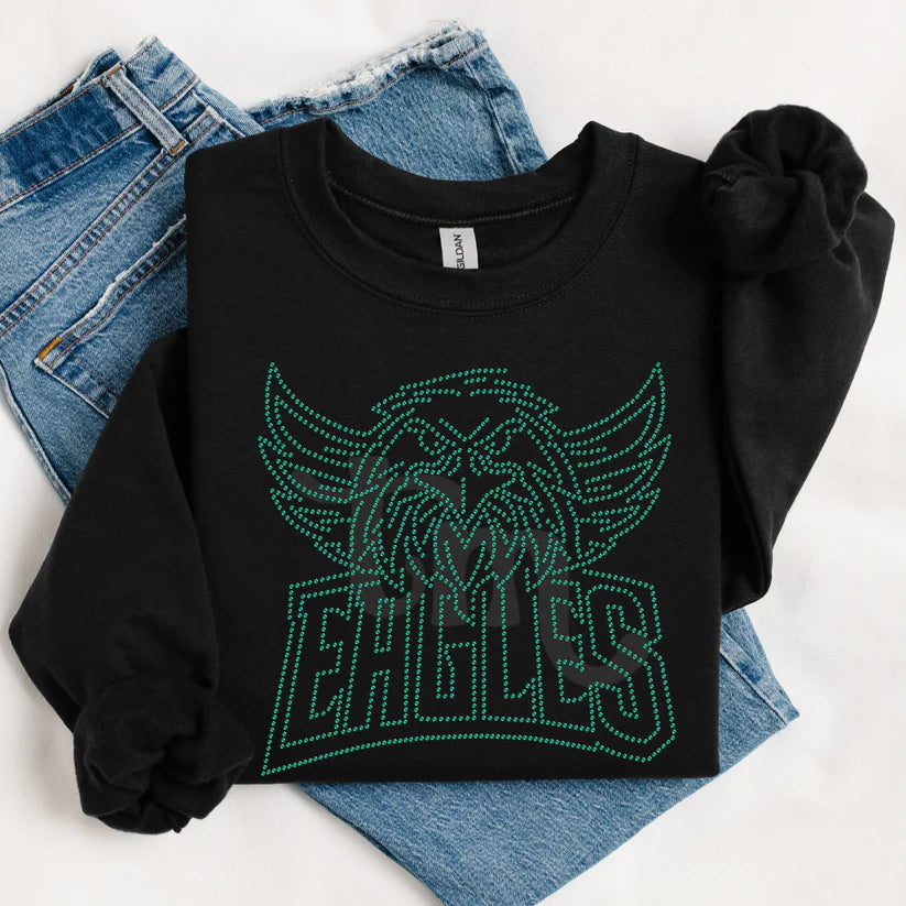 Eagles w/ Mascot Name Spangle Design