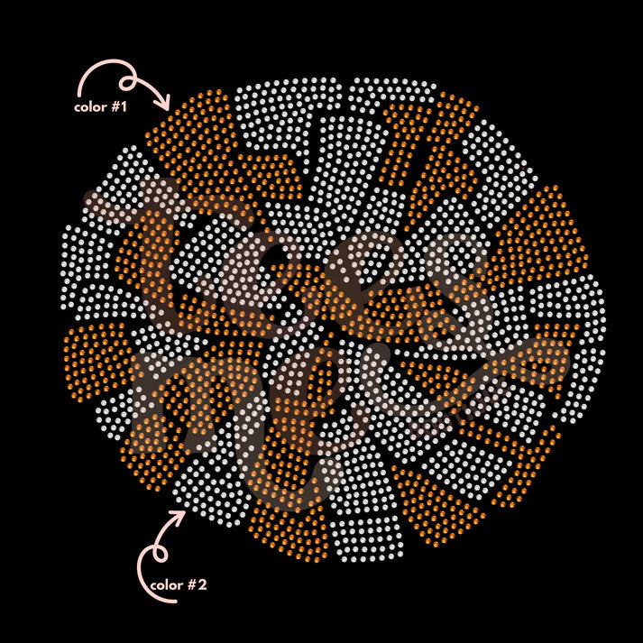 Large Pom 2 Color Spangle Design