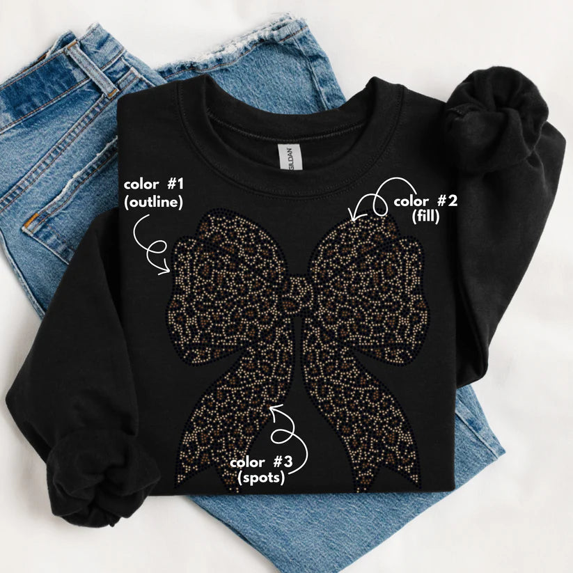 Leopard Print Bow Spangle Design