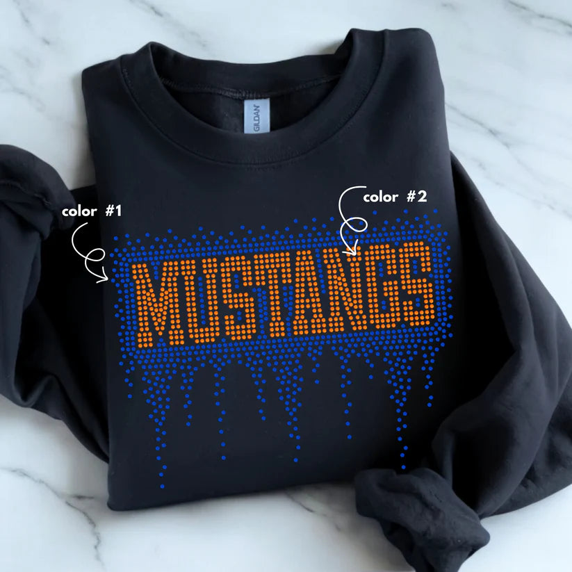 Mustangs Athletic Drip Spangle Design