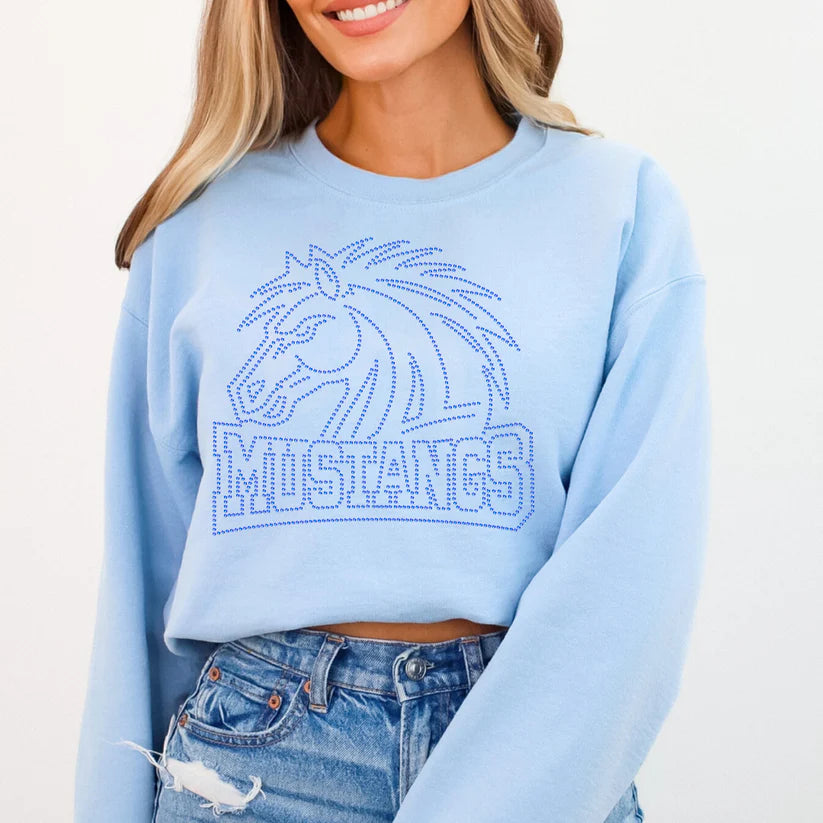 Mustangs w/ Mascot Name Spangle Design
