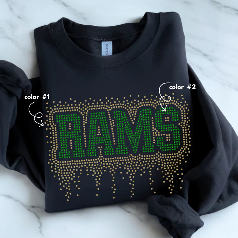 Rams Athletic Drip Spangle Design