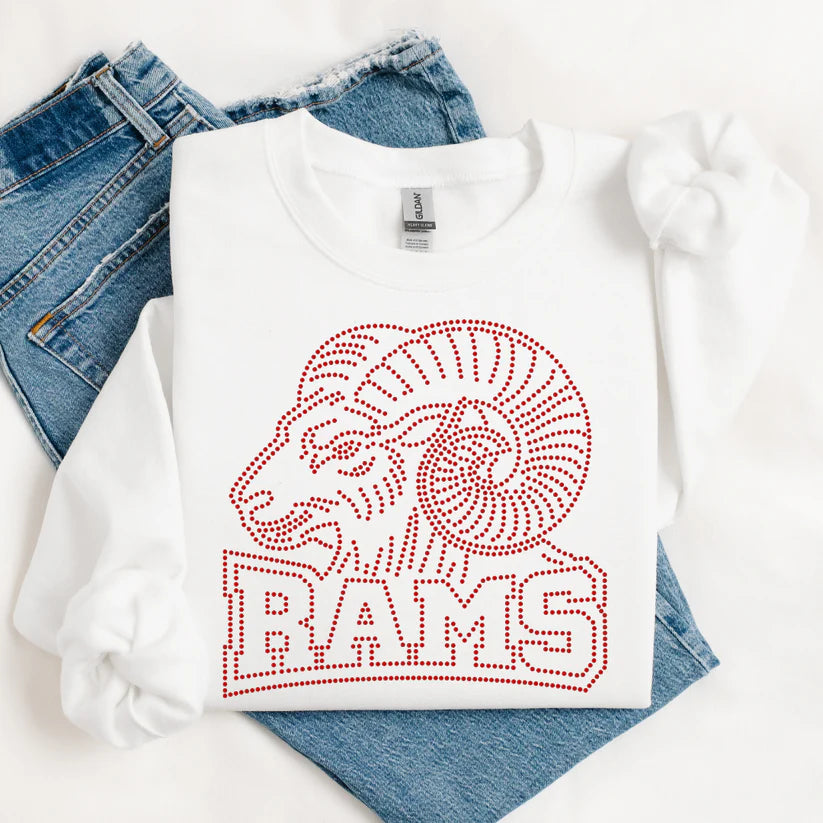 Rams w/ Mascot Name Spangle Design