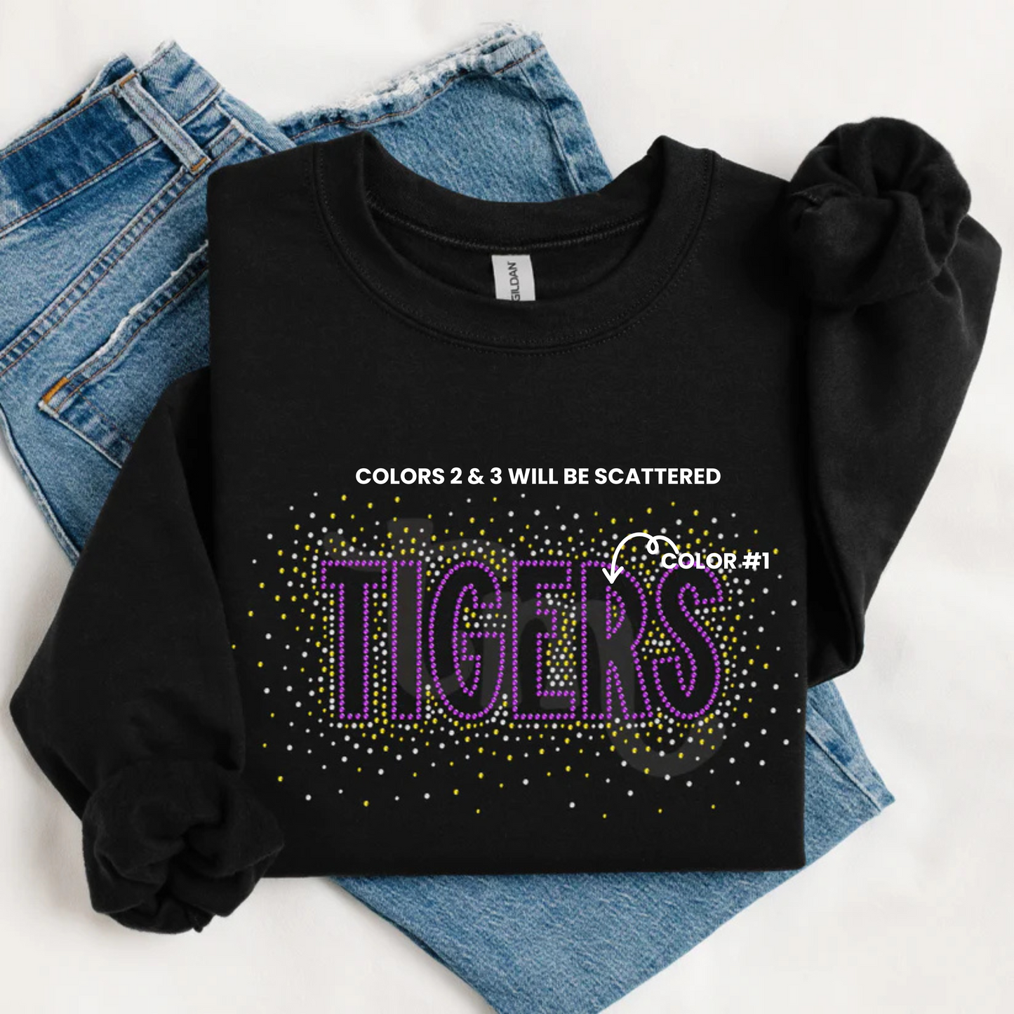 Tigers Scattered Snow Font Spangle Design