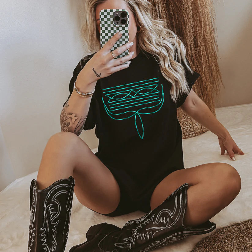 Boot Stitching 1 Spangle Design