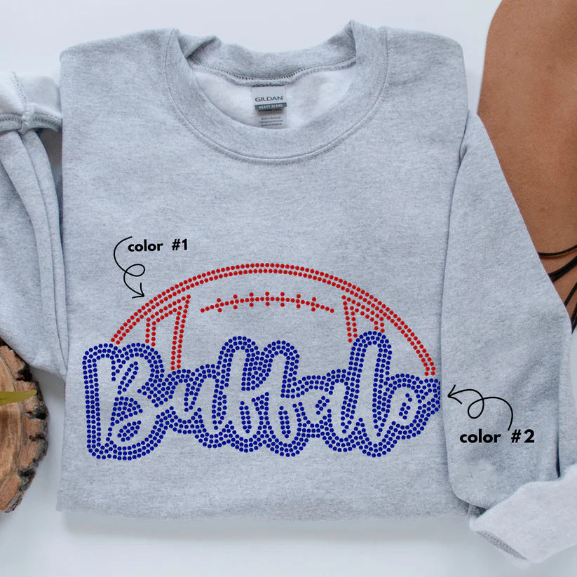 Buffalo Football 2 Color Spangle Design