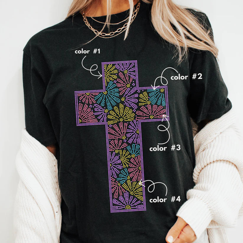 Floral Cross Spangle Design