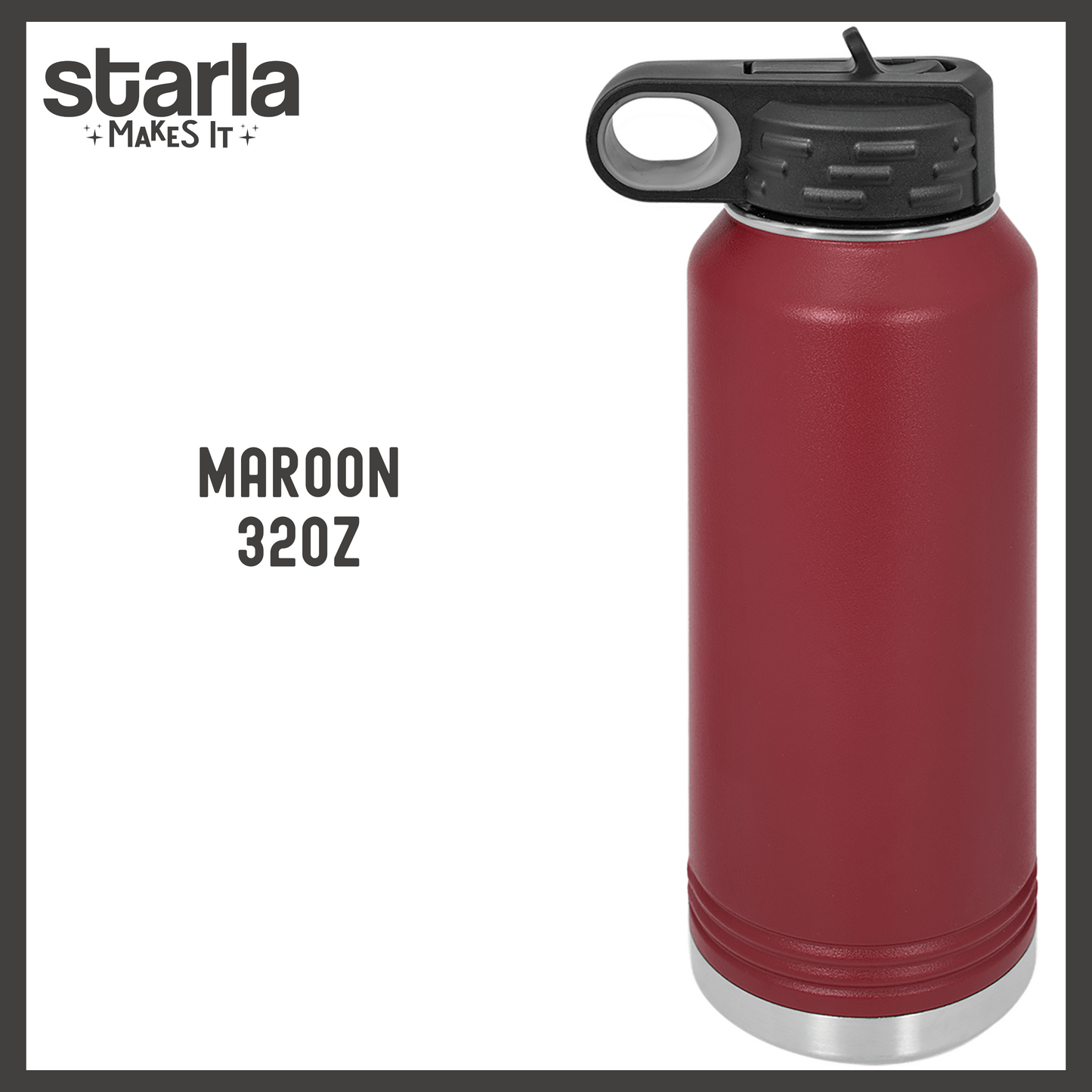 Engraved 32oz Water Bottle - Personalized - Multiple Fonts & Water Bottle Colors to Choose From (Made-to-Order)