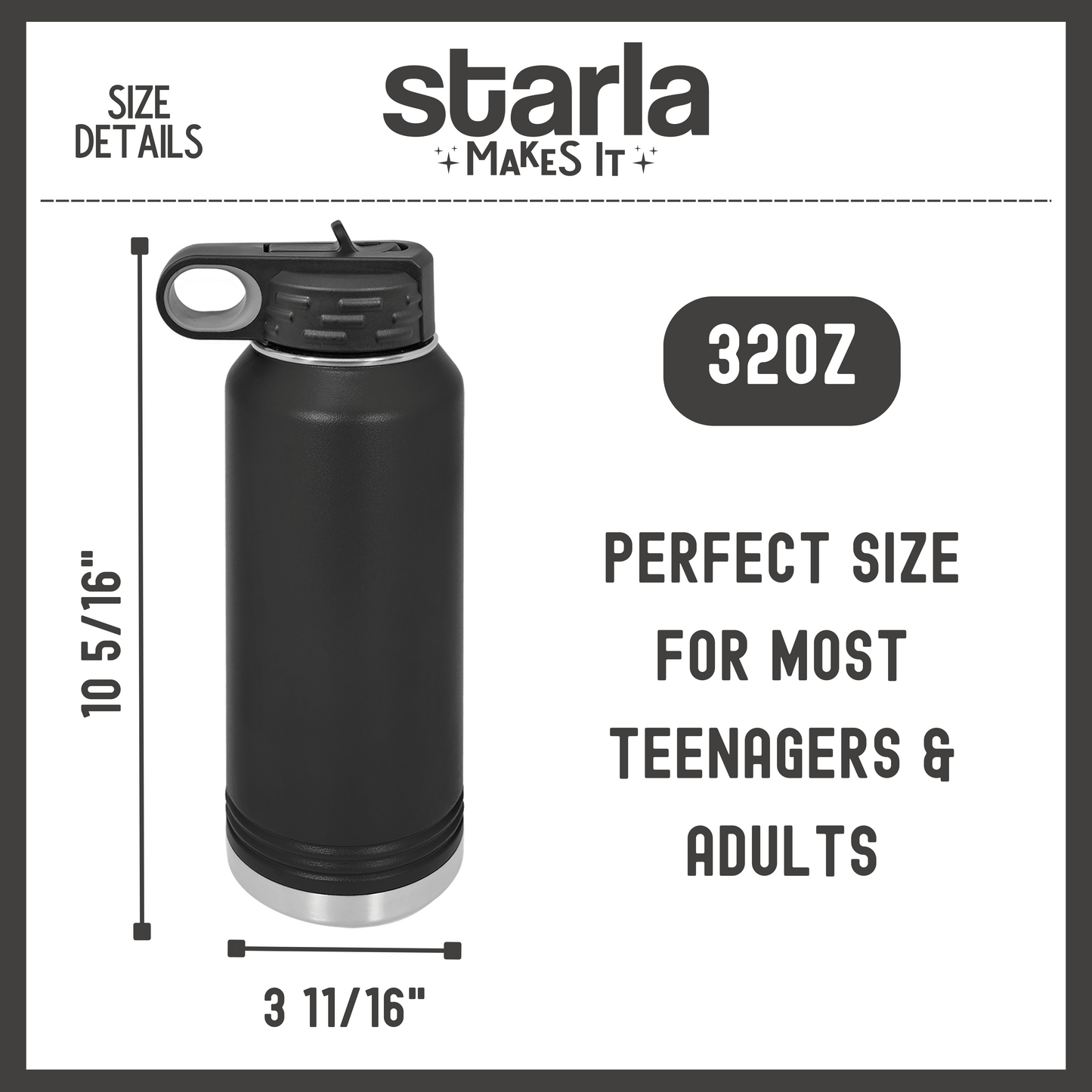 Engraved 32oz Water Bottle - Personalized - Multiple Fonts & Water Bottle Colors to Choose From (Made-to-Order)