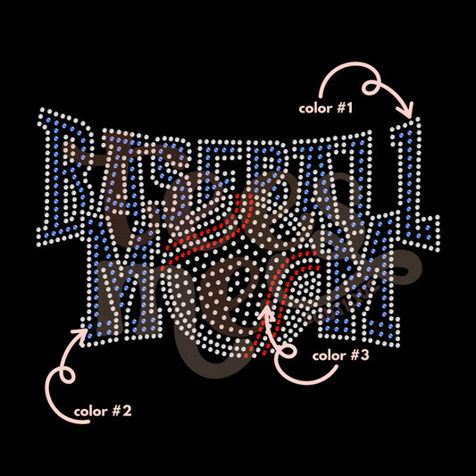 Baseball Mom 3 Color Spangle Design