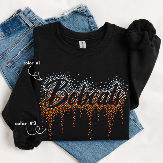 Bobcats Ombre Drip Spangle Design