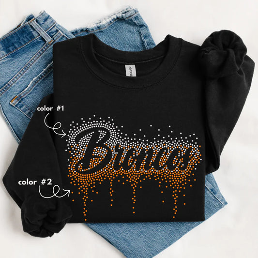 Broncos Ombre Drip Spangle Design