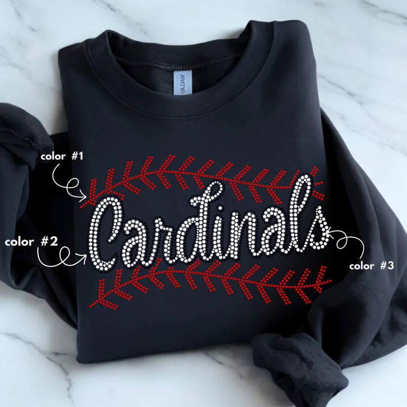 Cardinals Baseball Stitching Spangle Design
