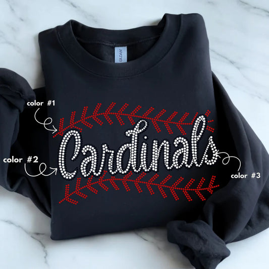 Cardinals Baseball Stitching Spangle Design