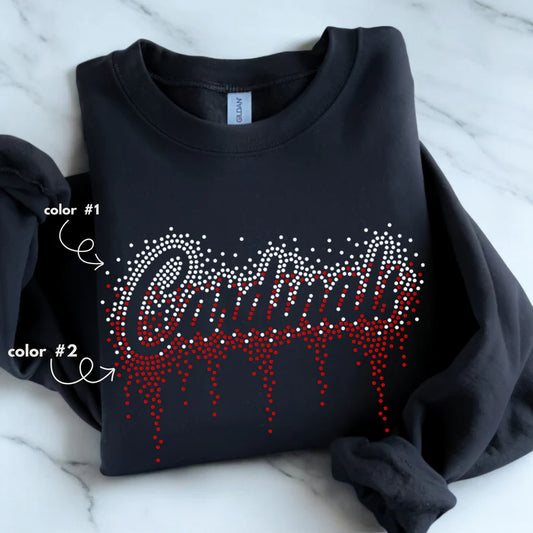Cardinals Ombre Drip Spangle Design