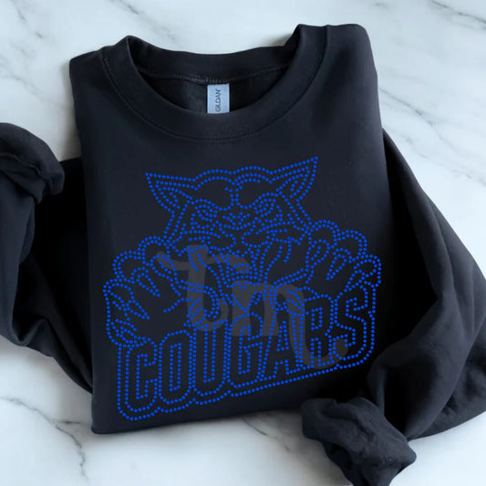 Cougars w/ Mascot Name Spangle Design