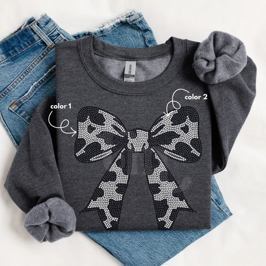 Cow Print Bow Spangle Design