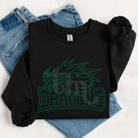 Dragons w/ Mascot Name Spangle Design