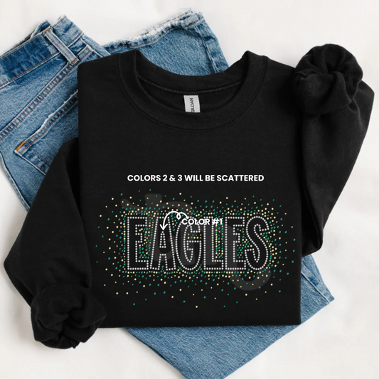 Eagles Scattered Snow Font Spangle Design