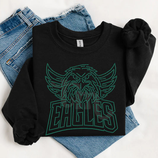 Eagles w/ Mascot Name Spangle Design