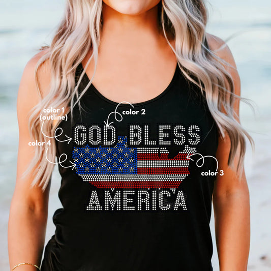 God Bless America US Spangle Design