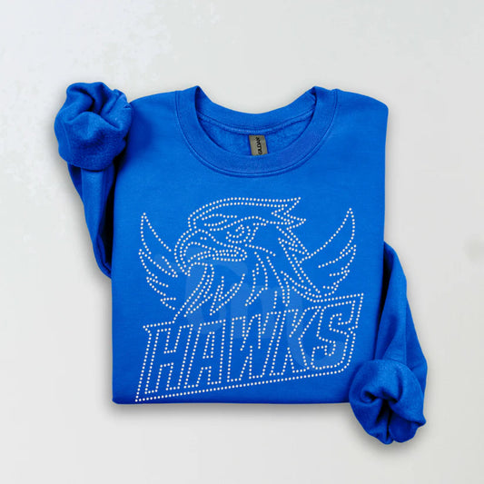 Hawks w/ Mascot Name Spangle Design