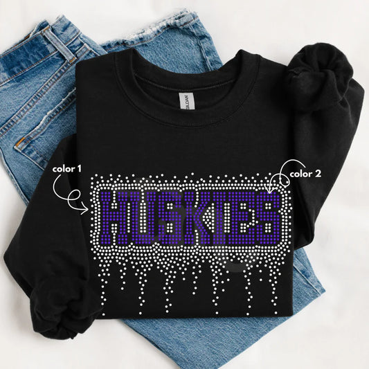 Huskies Athletic Drip Spangle Design
