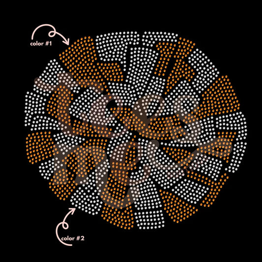 Large Pom 2 Color Spangle Design