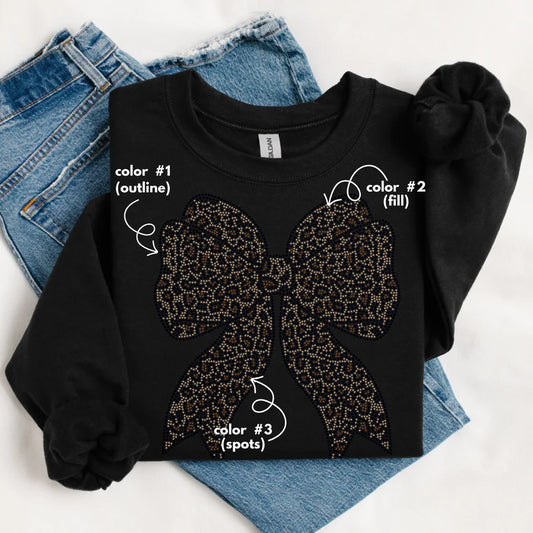 Leopard Print Bow Spangle Design