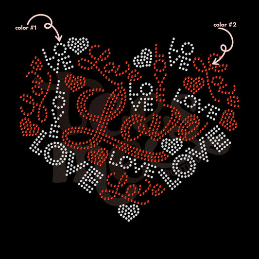 Love Heart 2 Color Spangle Design