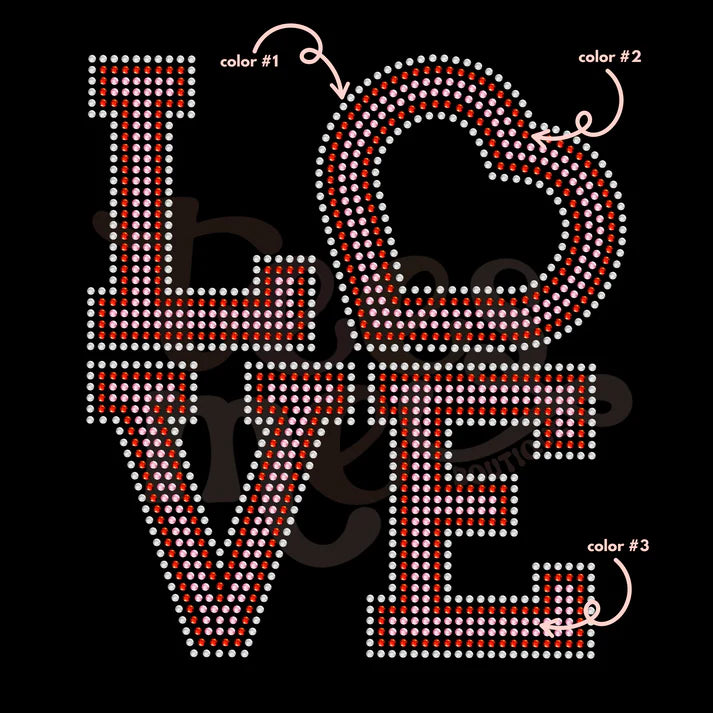 Love Stacked 3 Color Spangle Design