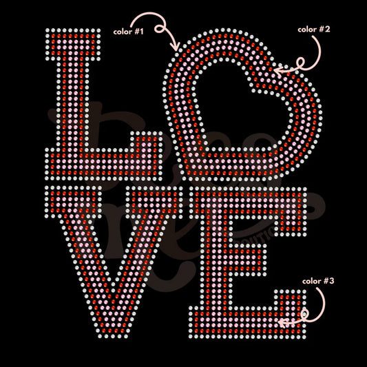 Love Stacked 3 Color Spangle Design