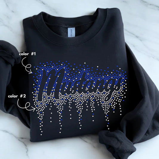 Mustangs Ombre Drip Spangle Design