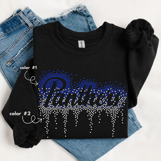 Panthers Ombre Drip Spangle Design