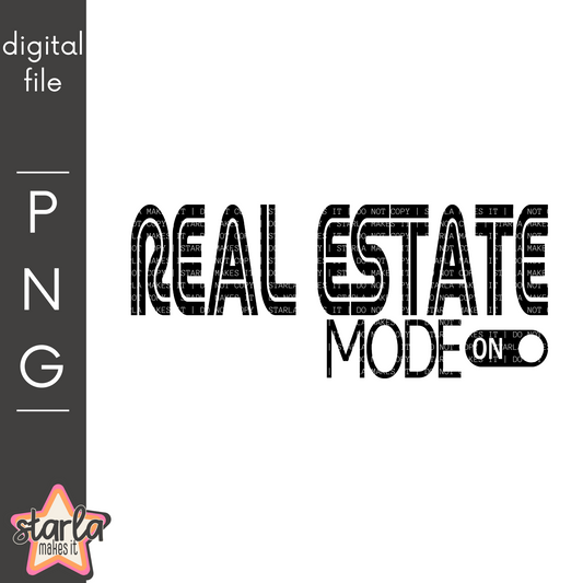 photo of digital file saying real estate mode on