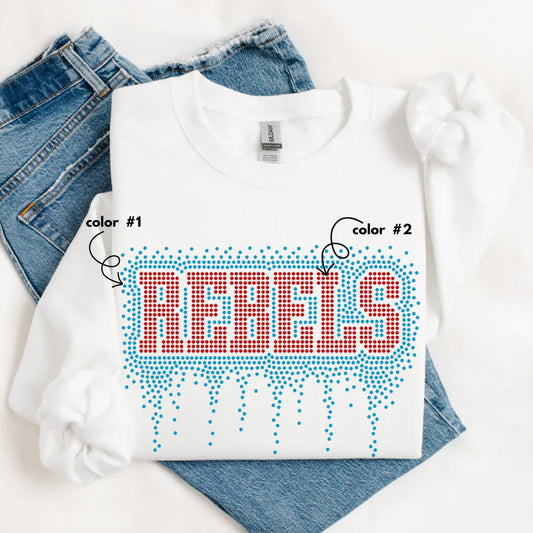 Rebels Athletic Drip Spangle Design