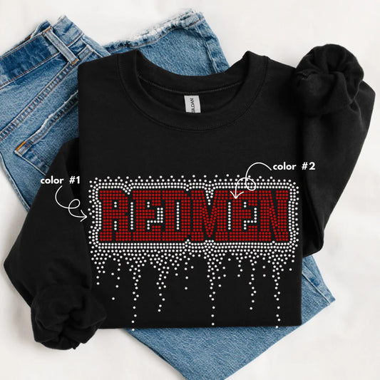 Redmen Athletic Drip Spangle Design
