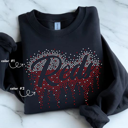 Reds Ombre Drip Spangle Design