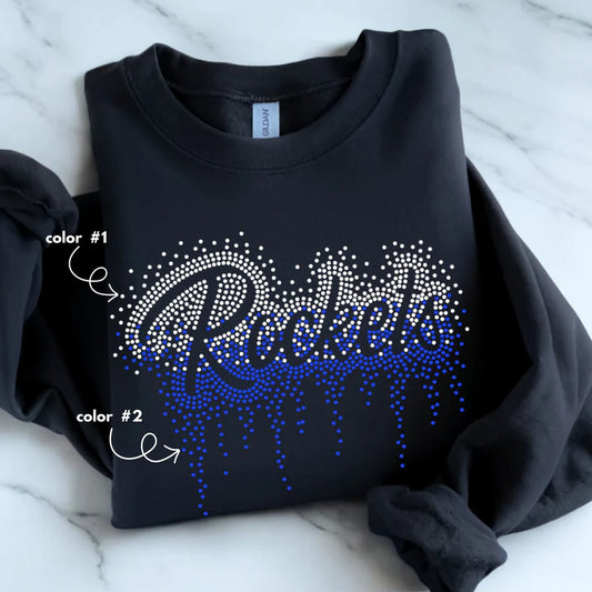 Rockets Ombre Drip Spangle Design