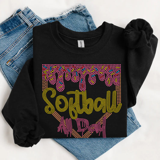 Softball Drip Spangle Design
