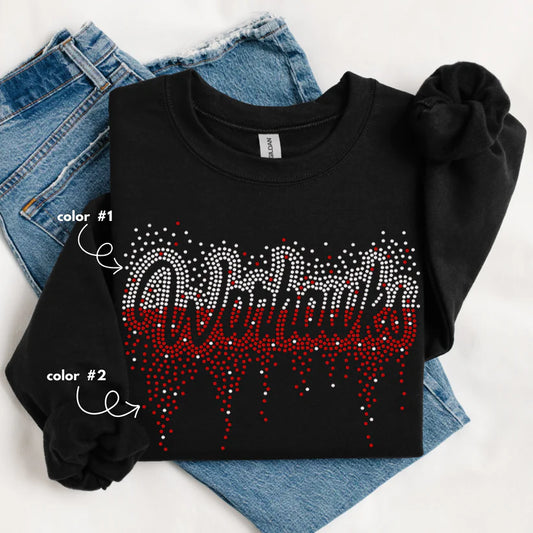 Warhawks Ombre Drip Spangle Design